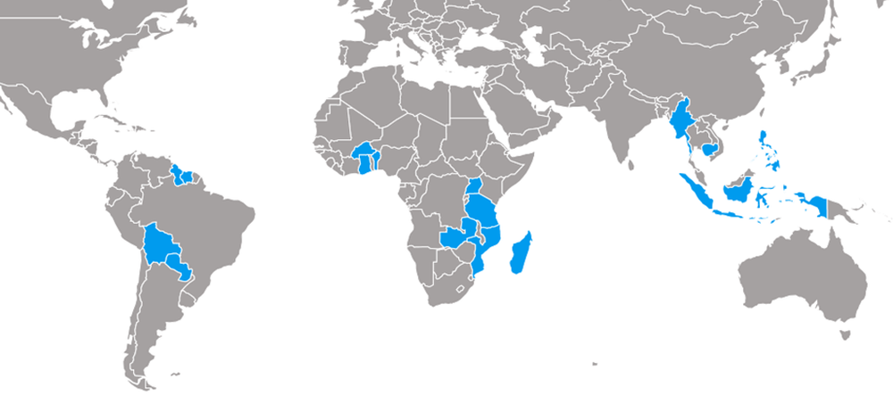 Zones d'intervention du Programme SRJS